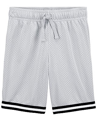 Short Infantil Esportivo Carter’s – Cinza com Detalhe Listrado