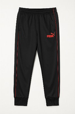 Calça Jogger Esportiva Puma Infantil Preta com Detalhe Vermelho