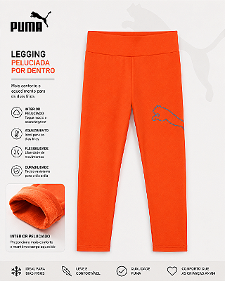 Legging Puma Infantil Inverno Flanelada Menina Original - Neon