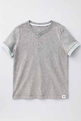 Camiseta Infantil GAP Cinza com Botões Frontais