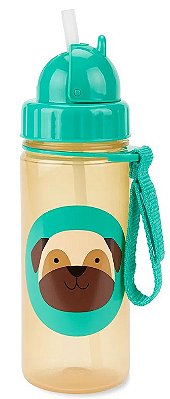 Garrafa Infantil Skip Hop Zoo Pug com Canudo – 350ml
