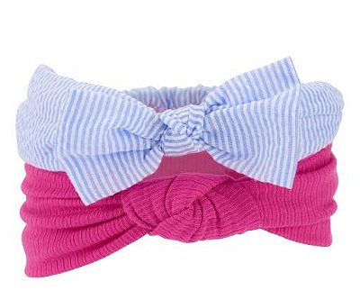Kit 2 Faixas de Cabelo Infantil Carter’s – Listrada Azul e Rosa Pink