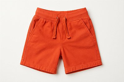 Short Infantil GAP em Sarja Laranja com Cordão Ajustável