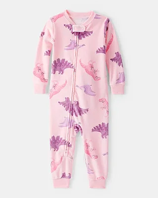Pijama Macacão Carter's DreamPlush Sem Pezinho Original - Dinossauro/ Rosa