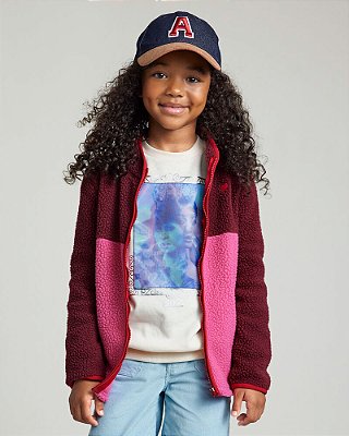 Jaqueta Fleece Infantil Carter's Menina Sherpa Com Zíper Original - Rosa