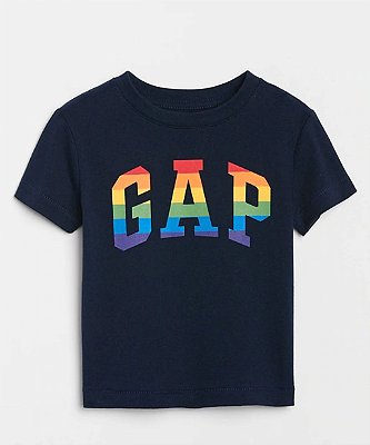 Camiseta GAP, manga curta, em algodão - Logo Colorido