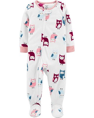 Pijama/Macacão de inverno Carter's (Plush/ Fleece) - Corujas