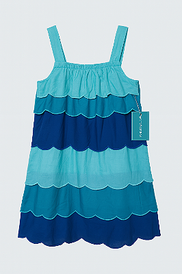 Vestido Gymboree, com camadas, em algodão - Ondas do mar