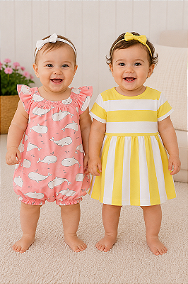Conjunto Carter's - Vestido e romper - Baleias