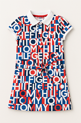 Vestido Tommy Hilfiger, gola polo - Estampado