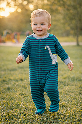 Pijama Carter’s Algodão Macacão com Pezinhos – Dinossauros