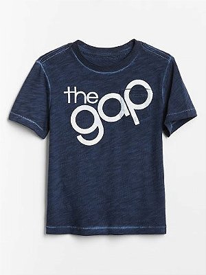 Camiseta GAP, manga curta, em algodão - Azul Marinho