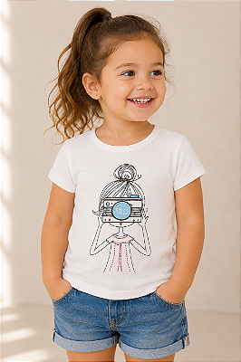 Camiseta GAP, manga curta, em algodão - Fotográfia