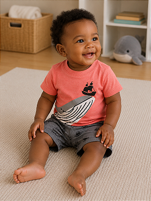 ​Conjunto Carter's - Camiseta e short - Baleia