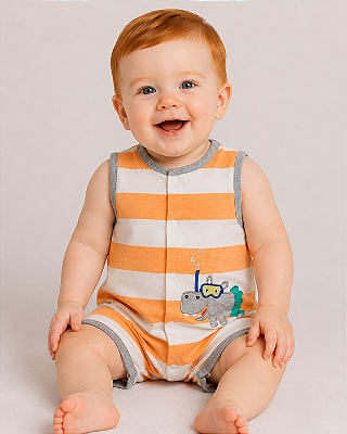 Romper / Macacão Carter’s em Algodão, de Regatinha – Hipopotámo