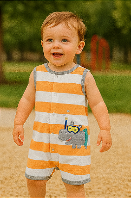 Romper / Macacão Carter’s em Algodão, de Regatinha – Hipopotámo