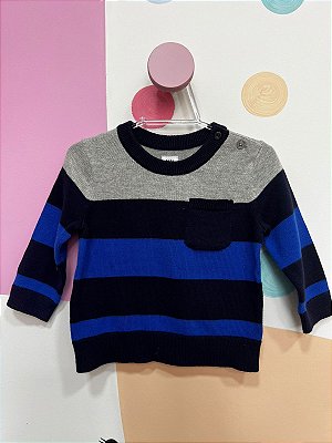 Suéter GAP, de tricô - Listrado/ Azul