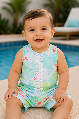 Romper / Macacão Carter’s em Algodão, com Botões – Floral