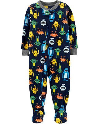 Pijama/Macacão de inverno Carter's (Plush/ Fleece) - Monstrinhos