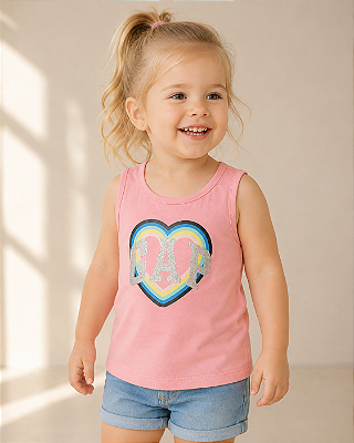 Camiseta Gap, regata, em algodão - Coração