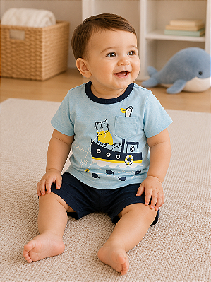 Conjunto Carter's - Camisa e short - Barco