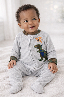 Pijama/Macacão de inverno Carter's (Plush/ Fleece) - Pré história