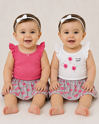 Conjunto Carter's - Body, blusa e saia - Sempre feliz