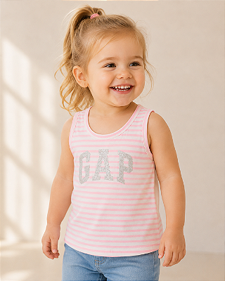 Camiseta Gap, regata, em algodão - Brilho