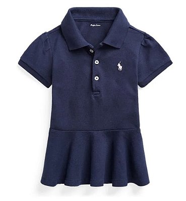 Camisa Ralph Lauren, gola polo - Azul/ babado