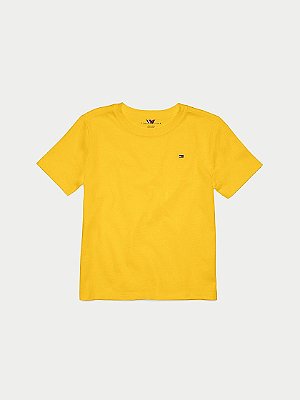 Camiseta Tommy, manga curta, em algodão - Amarelo