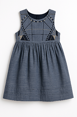 Vestido Isaac Mizrahi, em algodão - geométrico