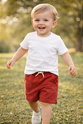 Bermuda infantil GAP de moletom - Vinho