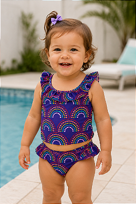 Roupa de banho OshKosh, com proteção solar UPF 50+ - Arco-íris