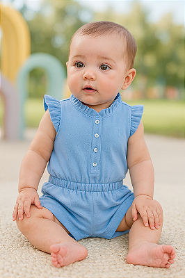 Romper Ralph Lauren - Azul bebê