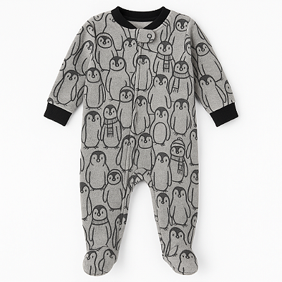 Pijama/Macacão de inverno Carter's (Plush/ Fleece) - Pinguim