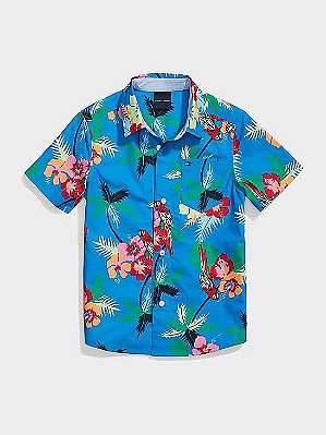 Camisa Tommy Hilfiger, manga curta, em algodão - Tropical