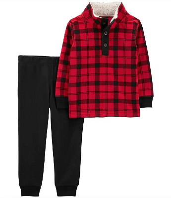 Conjunto de Inverno Carter’s Flanelado – Xadrez Vermelho e Preto