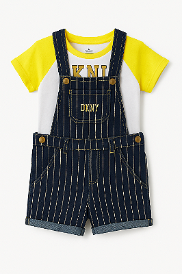 Conjunto DKNY - Jardineira e camiseta - Brilho