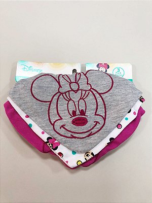 Kit babador Disney baby, 3 peças - Minnie Mouse