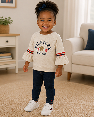Conjunto Tommy Hilfiger - Moletom com calça legging - Estrela Dourada