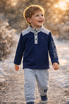 Conjunto Infantil Tommy Hilfiger Moletom Inverno Menino