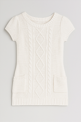 Vestido Nautica, de tricô - Branco