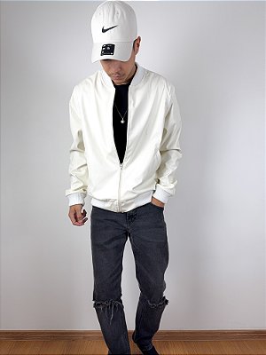 Jaqueta Bomber Casual Courino Off White
