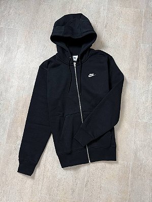 Moletom Nike Club Preto Zíper Ferro