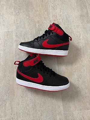 Tênis Nike Court Borough Mid Preto/Vermelho