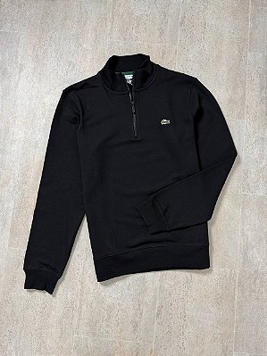 Moletom Lacoste Meio Zíper Preto