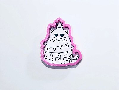 Cortador de Biscoito Gato Natalino