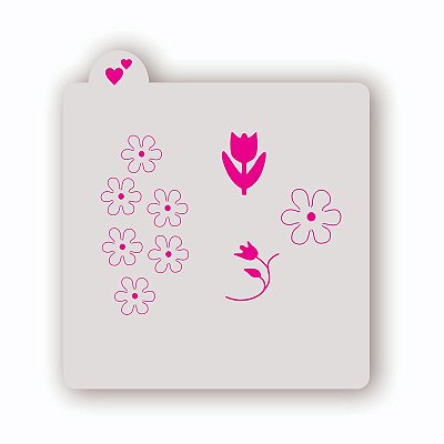 Estêncil Flores simples
