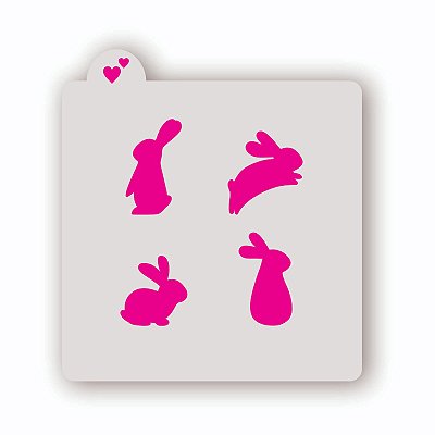 Estêncil 4 coelhos