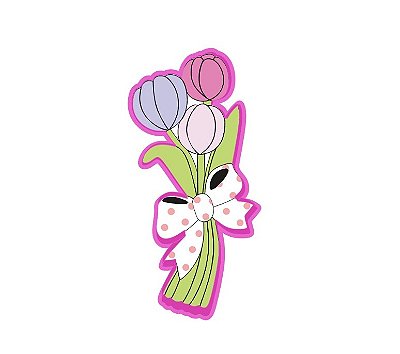 Cortador de bolacha buquê tulipa